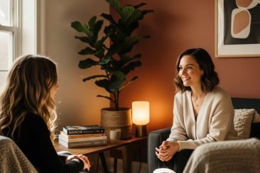 Psicologa con paciente en sesión terapeutica Psicologa con paciente en sesión terapéutica